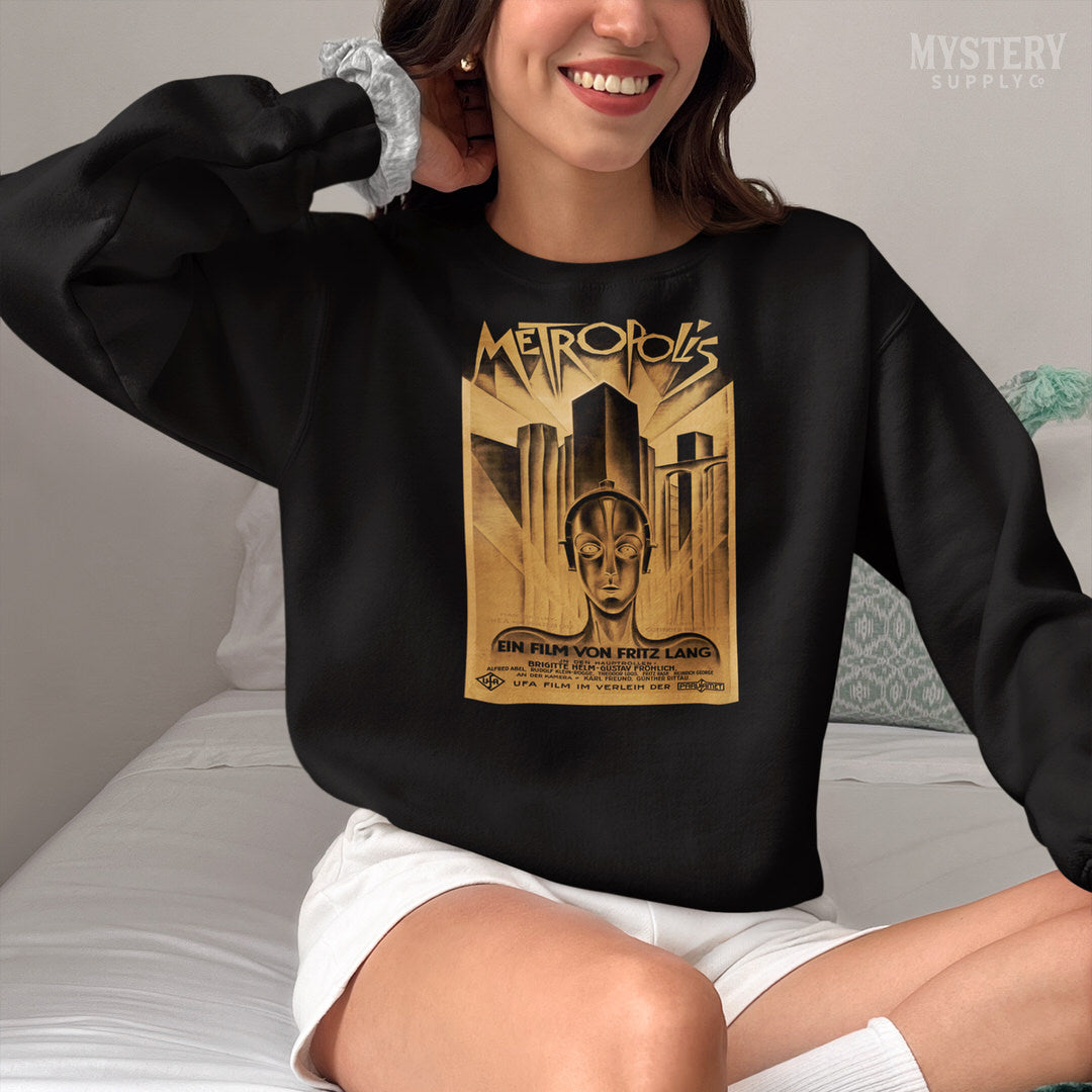 Metropolis 1927 Fritz Lang vintage science fiction sci-fi movie Mens Womens Unisex Heavy Blend Crewneck Sweatshirt from Mystery Supply Co. @mysterysupplyco