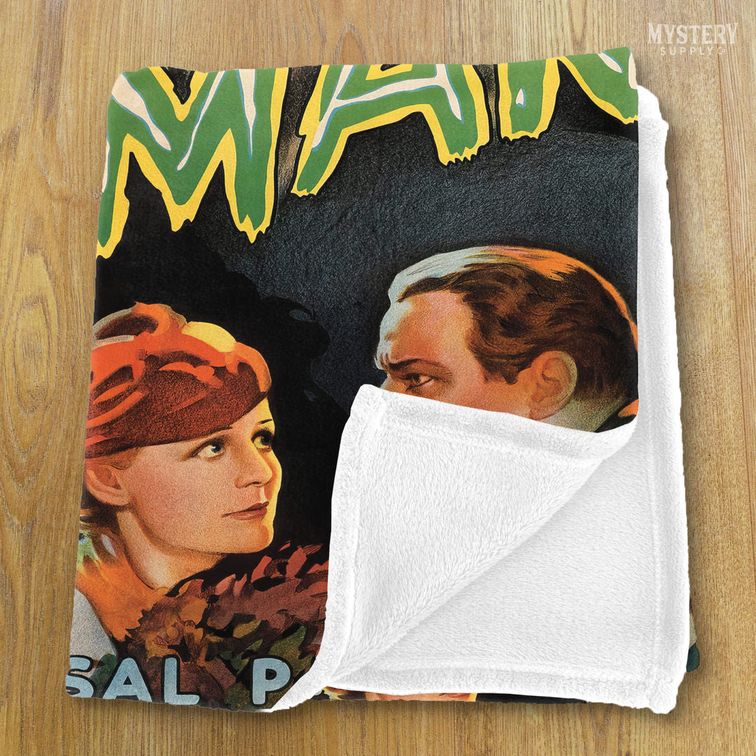 Invisible Man 1933 vintage monster H.G. Wells horror movie velveteen plush throw blanket from Mystery Supply Co. @mysterysupplyco
