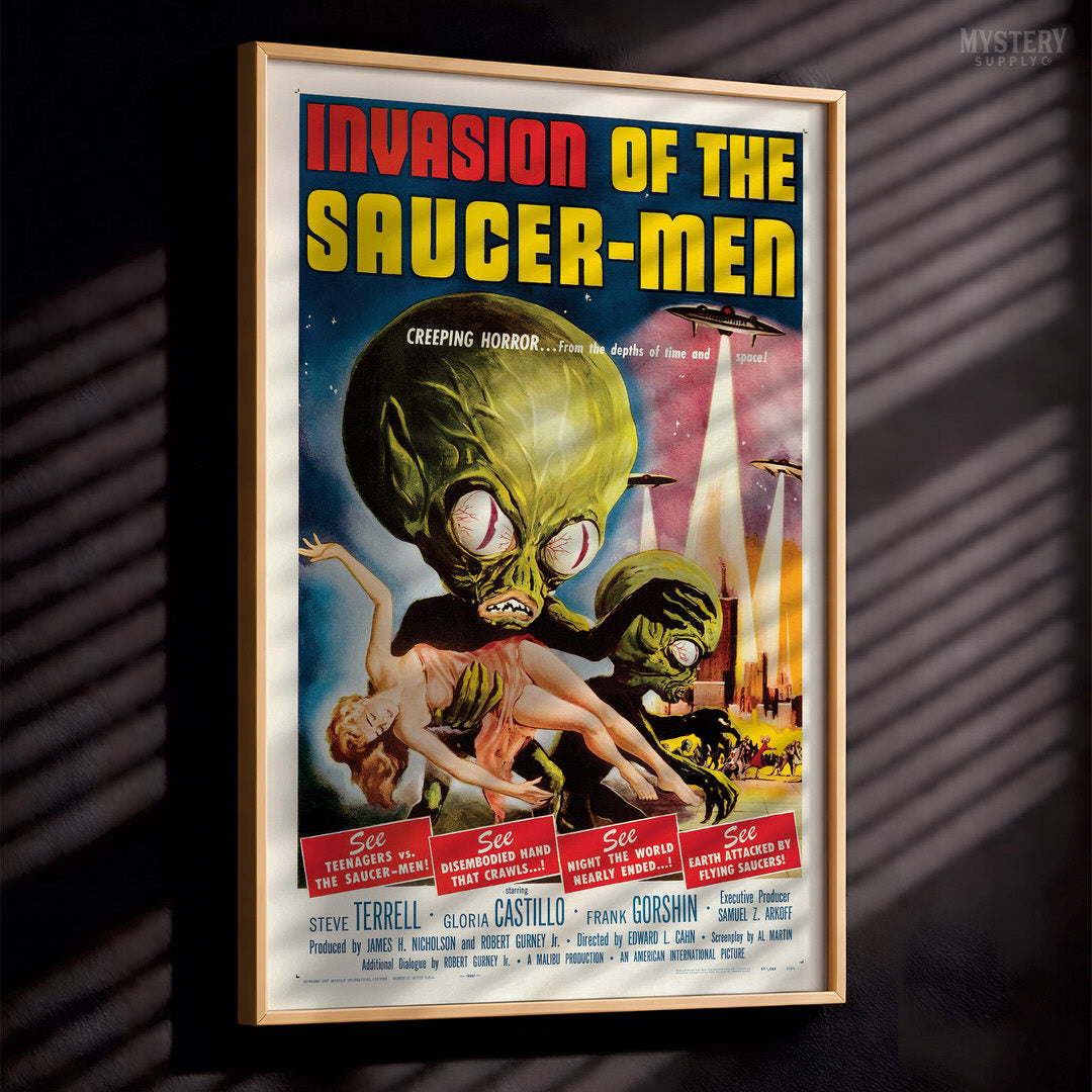 Invasion of the Saucer-Men 1957 Vintage Science Fiction Movie Poster