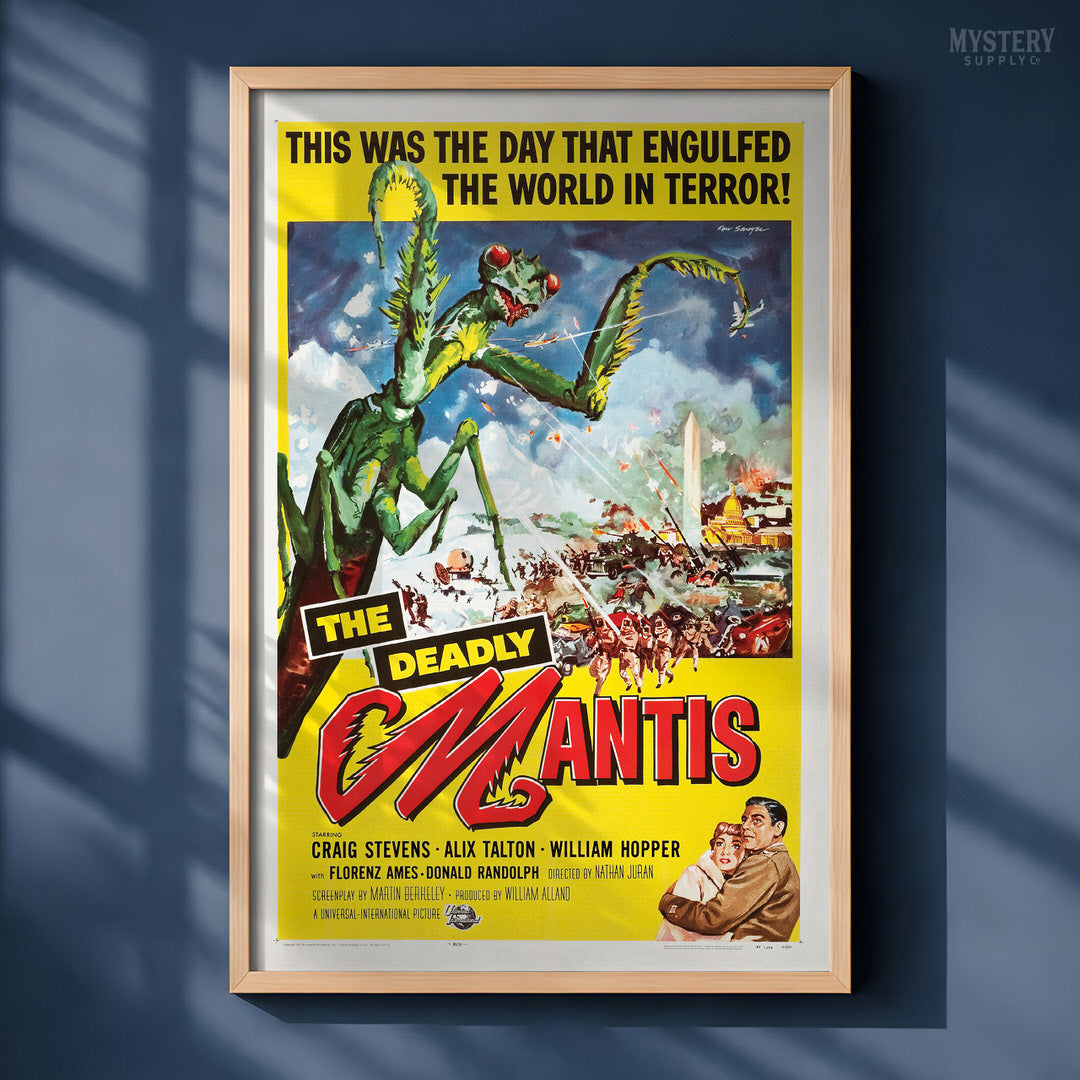 The Deadly Mantis 1957 Vintage Science Fiction Horror Monster Movie Poster