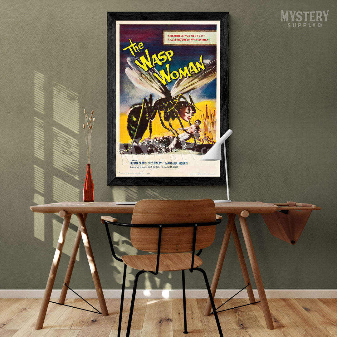 The Wasp Woman 1959 vintage science fiction Roger Corman movie poster reproduction from Mystery Supply Co. @mysterysupplyco