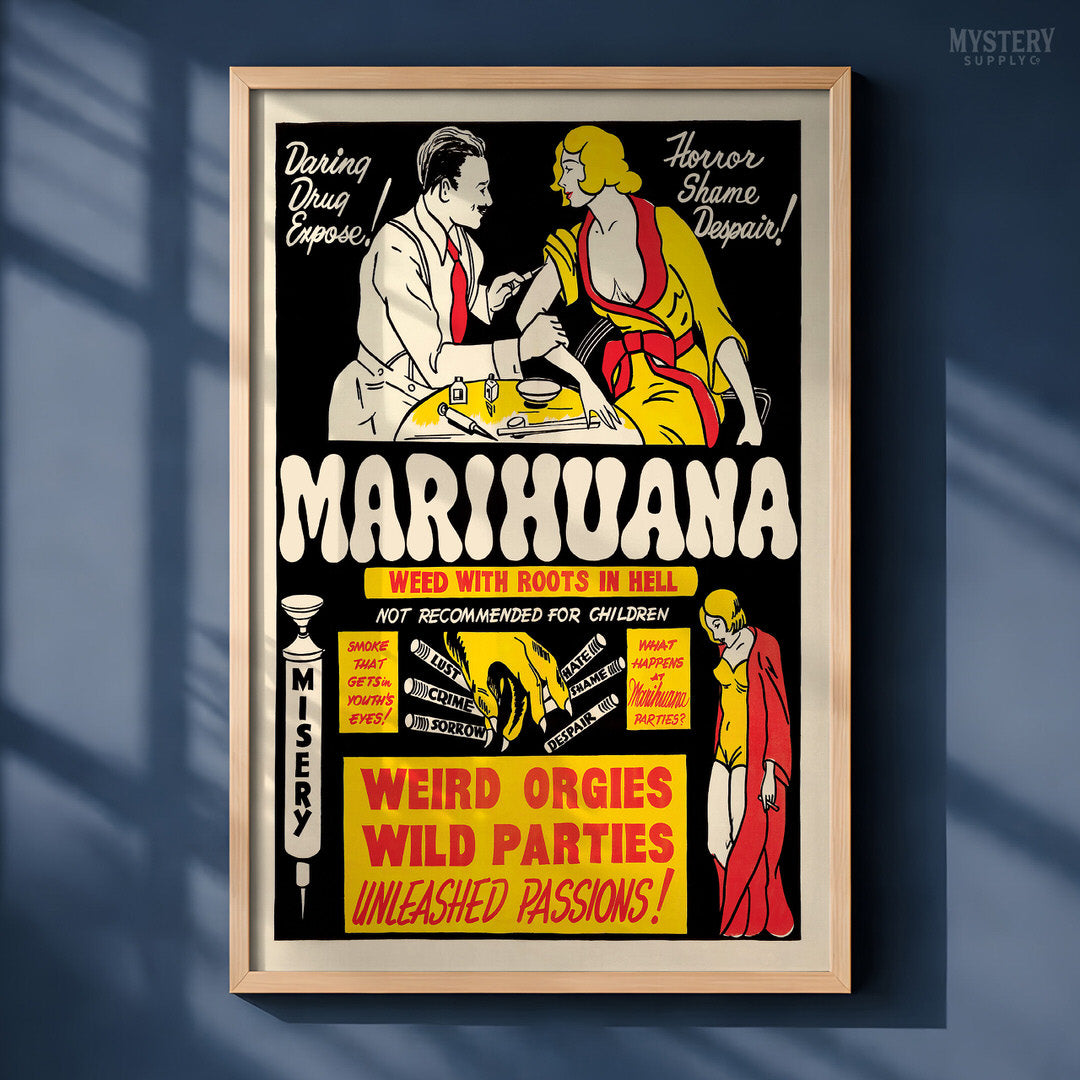 Marihuana 1936 Vintage Exploitation Movie Poster