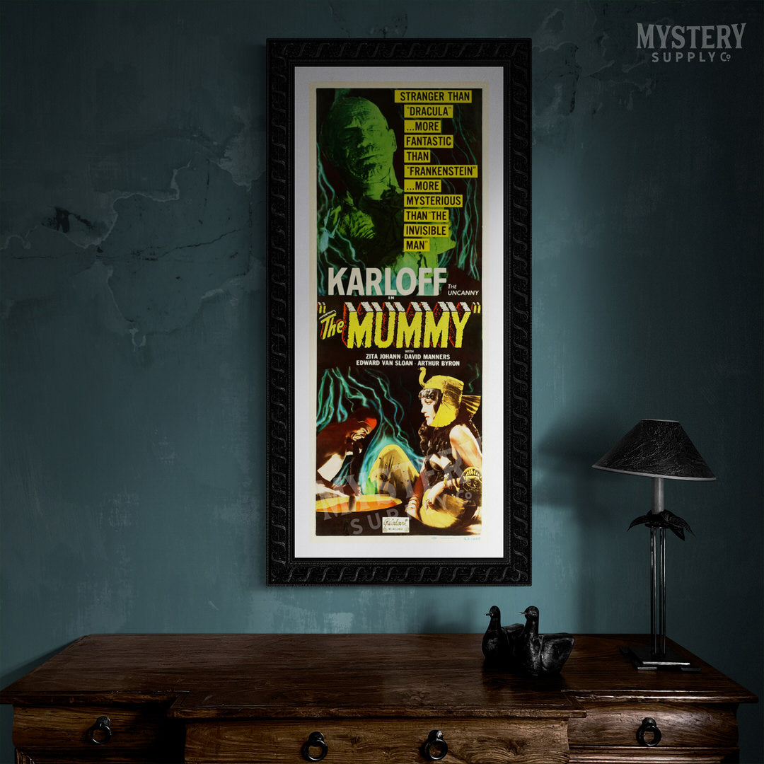 The Mummy vintage Boris Karloff horror monster movie poster reproduction from Mystery Supply Co. @mysterysupplyco