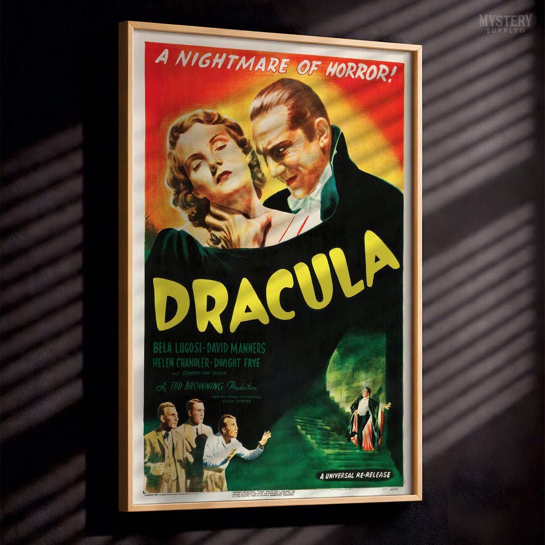 Dracula 1947 Vintage Vampire Horror Movie Poster