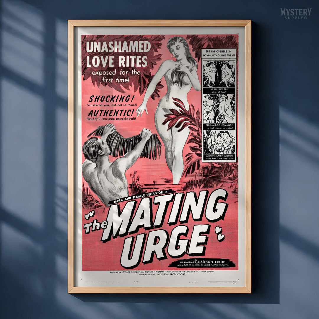 The Mating Urge 1959 Vintage Exploitation Movie Poster