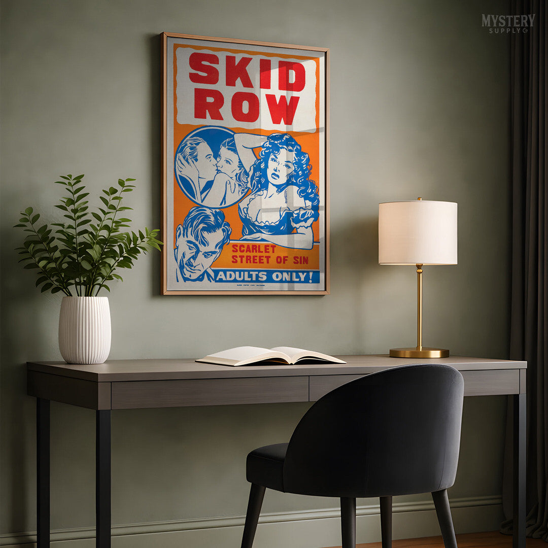 Skid Row 1940s Vintage Exploitation Movie Poster