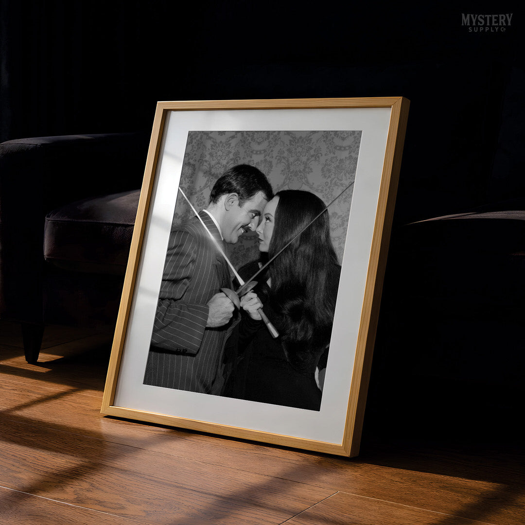 Morticia Addams and Gomez Fencing Photo