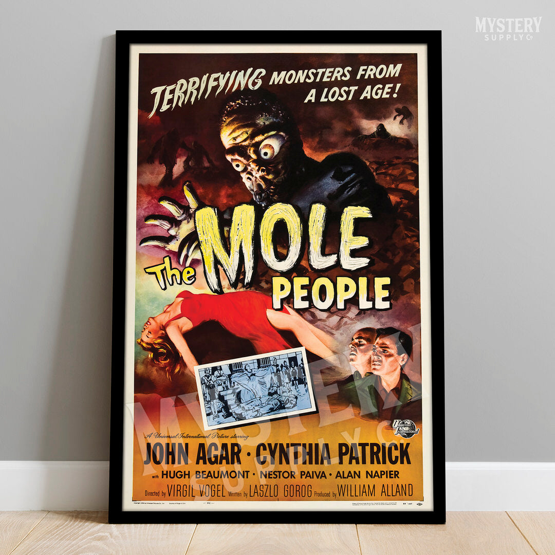 of monsters men and moles The Mole People 1956 Vintage Sci-Fi Horror Movie Poster