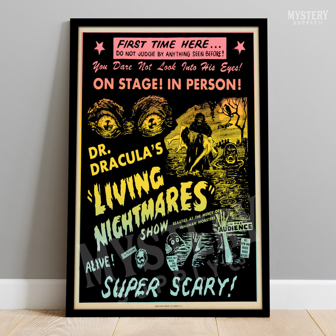 1950s Dr. Dracula’s Living Nightmares – Classic Sci-Fi Movie Poster – 18x24 Reproduction
