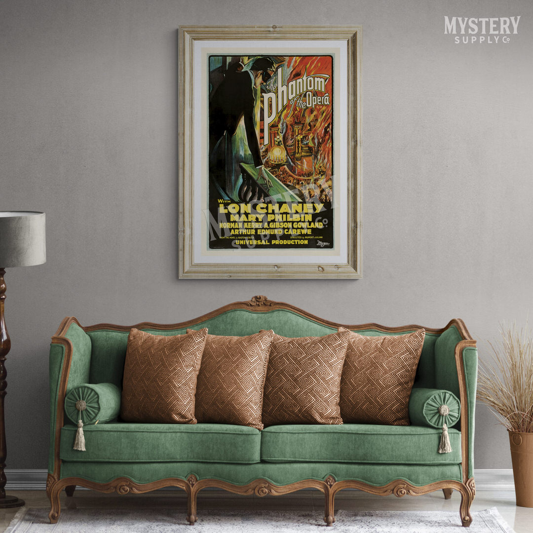 The Phantom of the Opera 1925 vintage horror monster movie poster reproduction from Mystery Supply Co. @mysterysupplyco