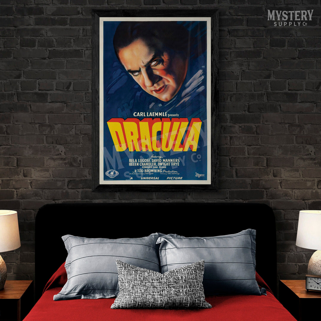 Dracula 1931 vintage Bela Lugosi horror vampire monster movie poster reproduction from Mystery Supply Co. @mysterysupplyco