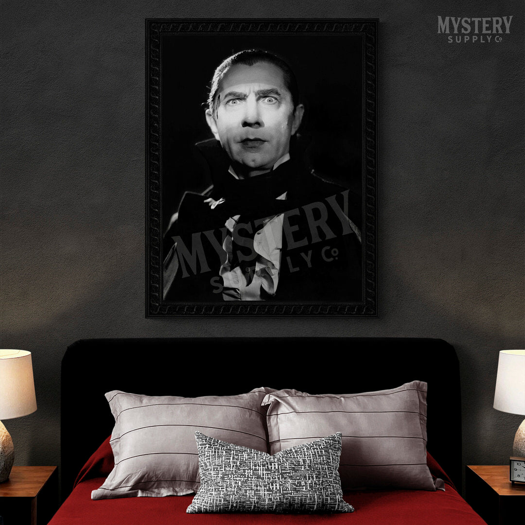 Dracula 1930s Vintage Bela Lugosi Horror Movie Vampire Monster Black and White Photo reproduction from Mystery Supply Co. @mysterysupplyco