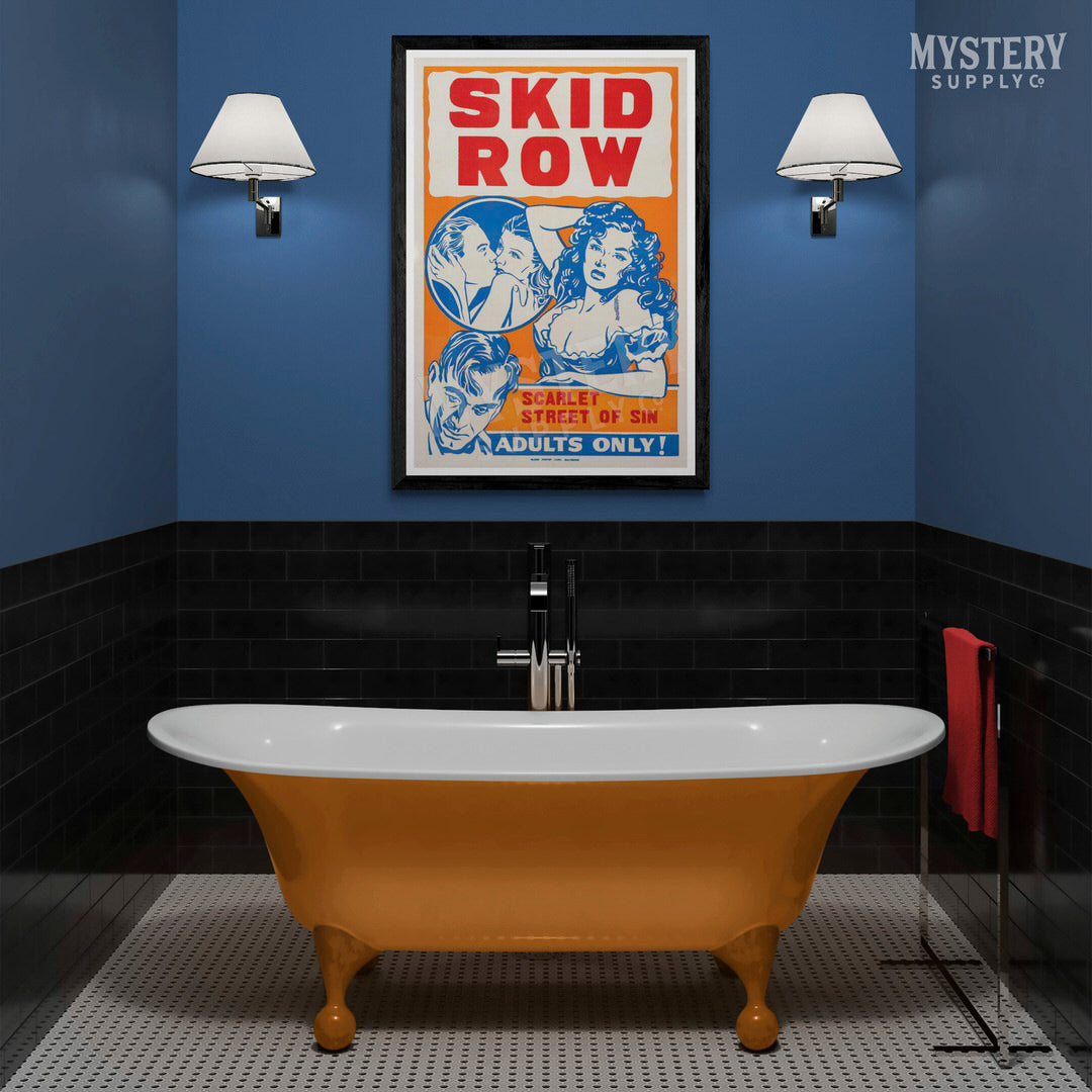Skid Row 1940s vintage exploitation movie poster reproduction from Mystery Supply Co. @mysterysupplyco