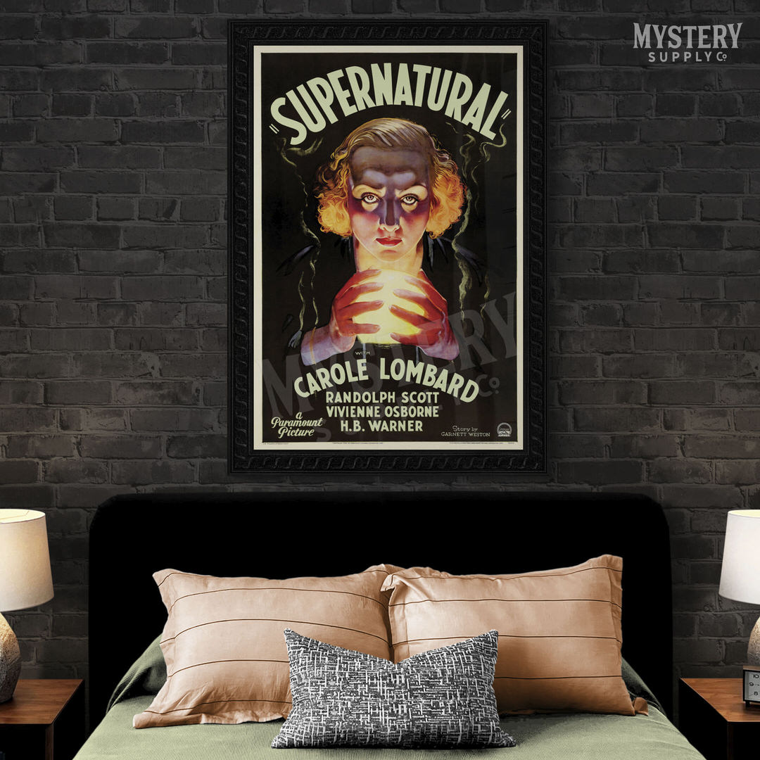 Supernatural 1933 vintage horror psychic seance ghost spiritualism crystal ball movie poster reproduction from Mystery Supply Co. @mysterysupplyco