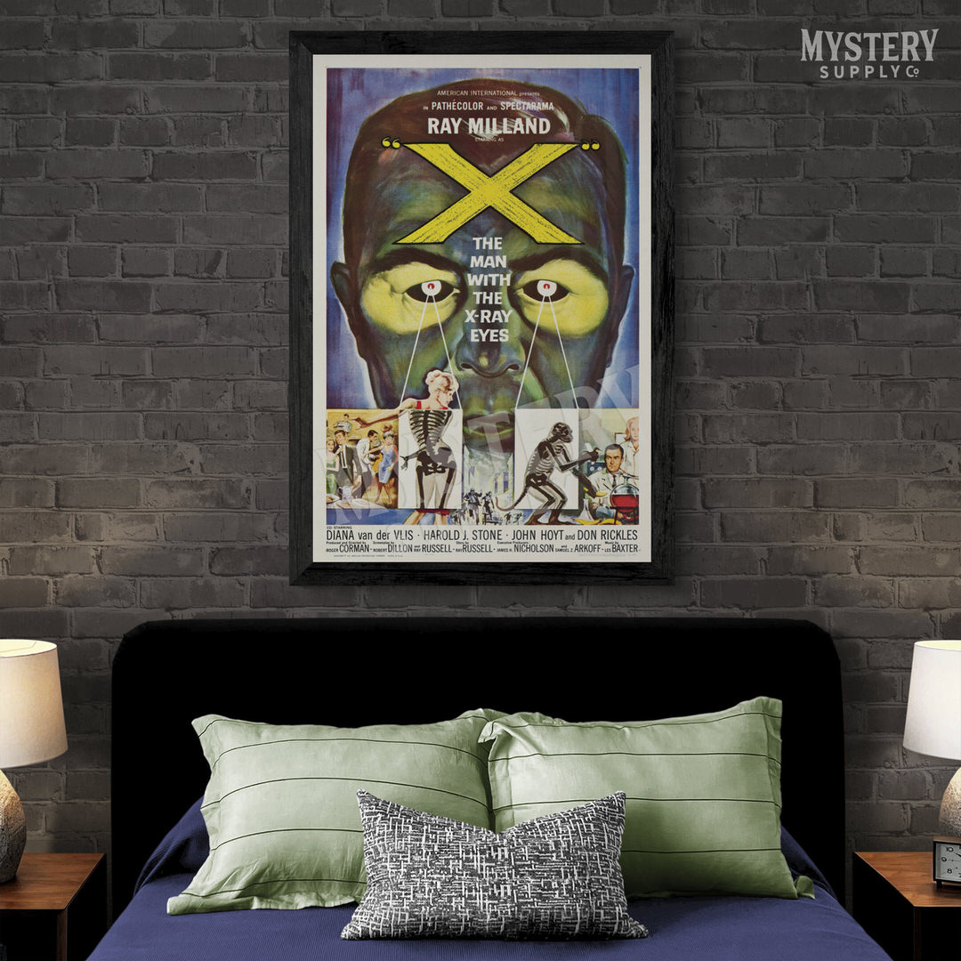 X - The Man With The X-Ray Eyes 1963 vintage science fiction Roger Corman movie poster reproduction from Mystery Supply Co. @mysterysupplyco