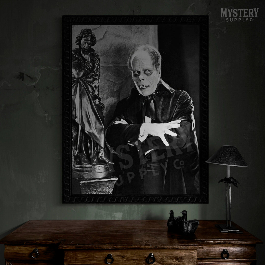 Phantom of the Opera 1925 Vintage Horror Movie Monster Lon Chaney Black and White Photo reproduction from Mystery Supply Co. @mysterysupplyco
