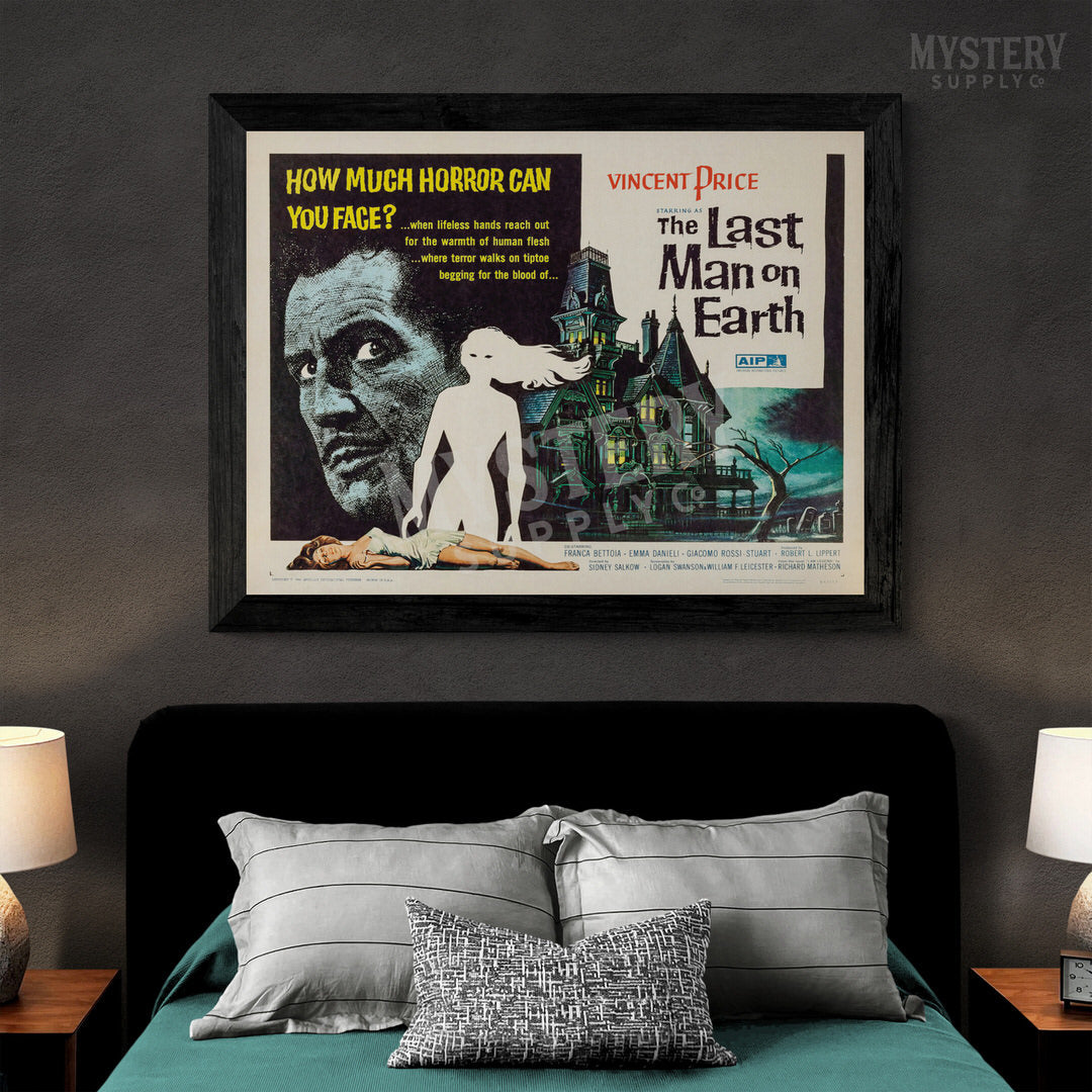 The Last Man on Earth 1964 vintage horror Vincent Price haunted house movie poster reproduction from Mystery Supply Co. @mysterysupplyco