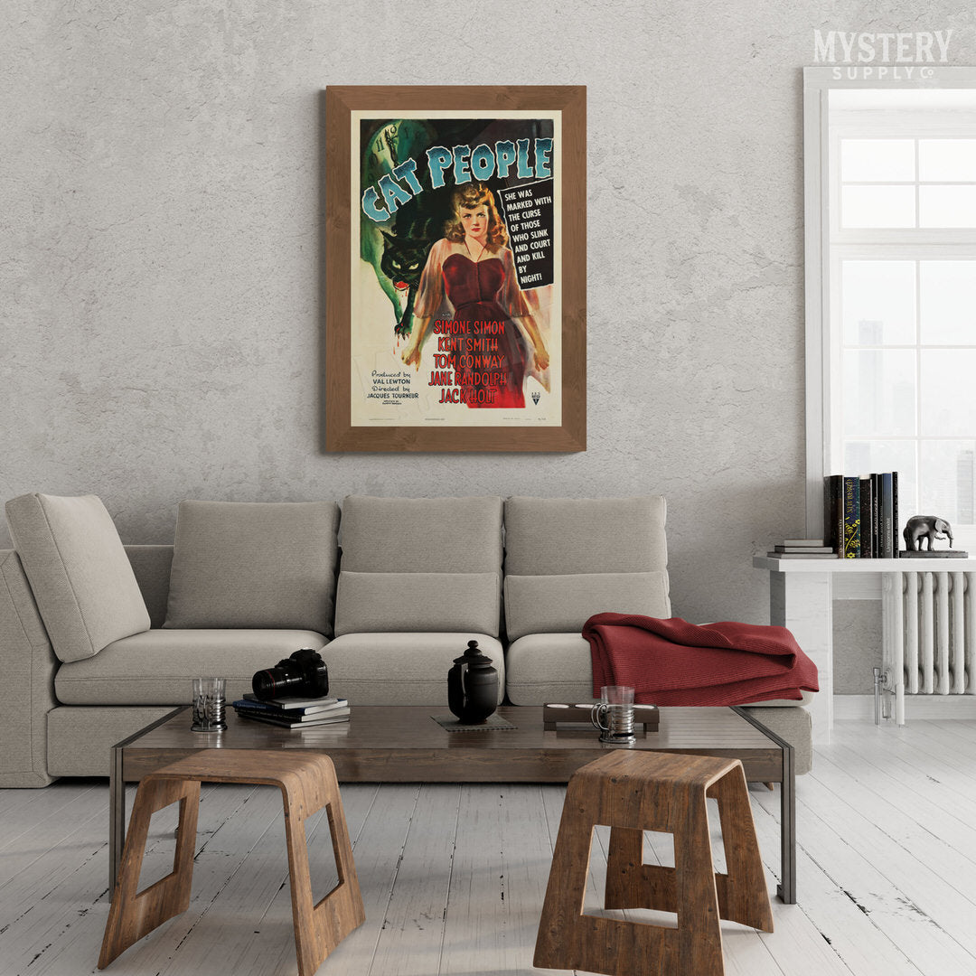 Cat People 1942 vintage horror black cat movie poster reproduction from Mystery Supply Co. @mysterysupplyco