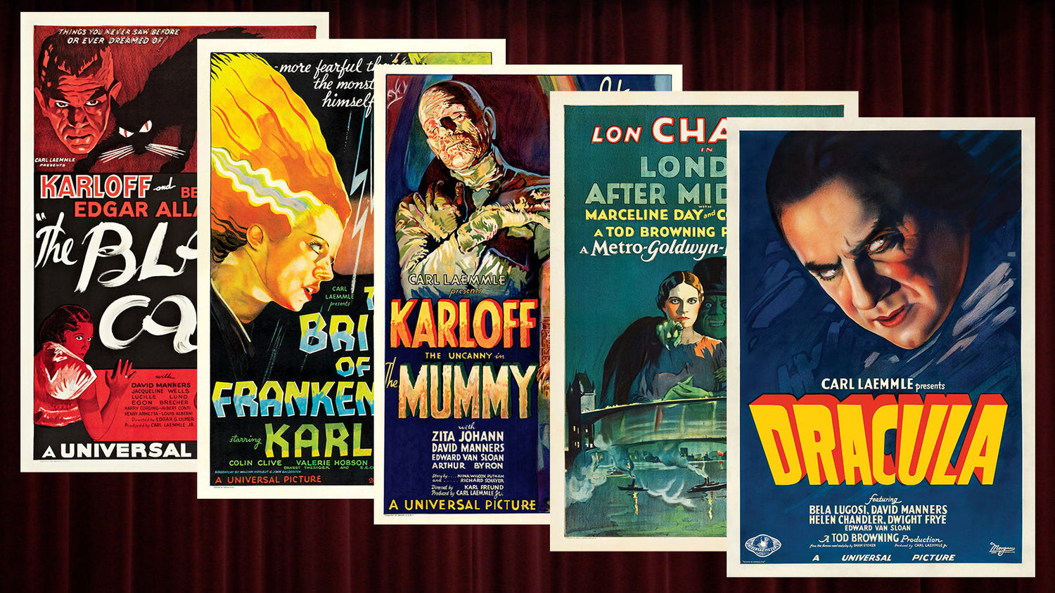 Image of a few of the most expensive horror movie posters ever sold at auction