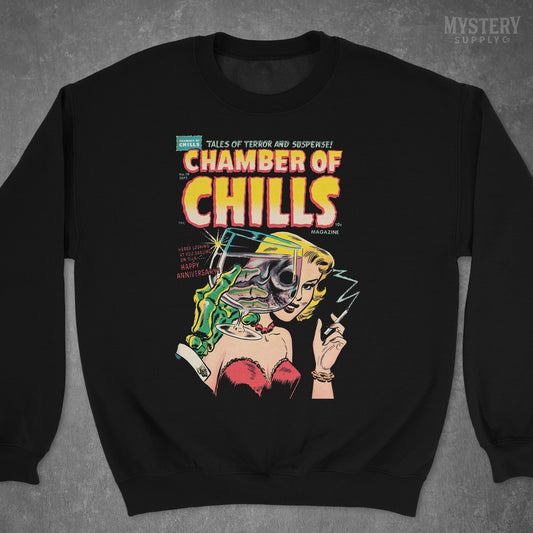 Chamber of Chills #19 vintage horror comic cover reproduction Mens Womens Unisex Heavy Blend Crewneck Sweatshirt from Mystery Supply Co. @mysterysupplyco