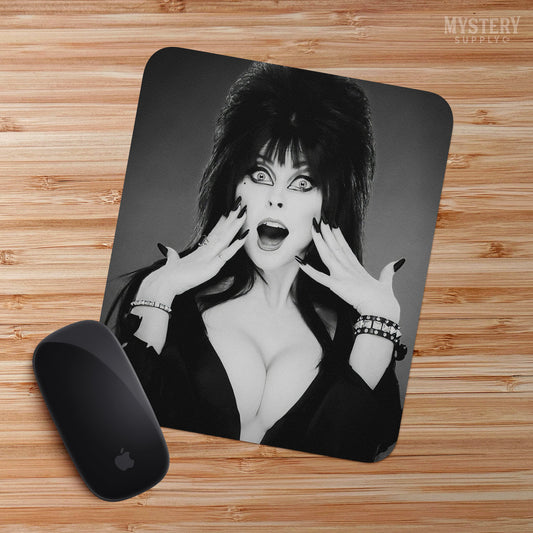Elvira Mistress of the Dark 1980s Vintage Cassandra Peterson Vampire Horror Monster Scream Queen mousepad office decor desk accessories from Mystery Supply Co. @mysterysupplyco