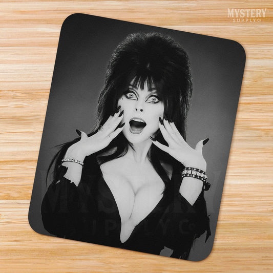 Elvira Mistress of the Dark 1980s Vintage Cassandra Peterson Vampire Horror Monster Scream Queen mousepad office decor desk accessories from Mystery Supply Co. @mysterysupplyco