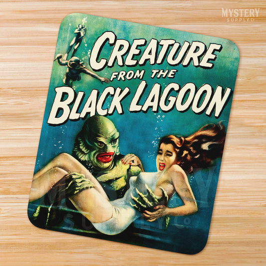 Creature from the Black Lagoon 1954 vintage horror monster gill man movie poster mousepad from Mystery Supply Co. @mysterysupplyco