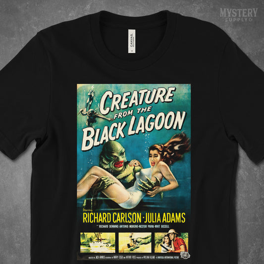 Creature from the Black Lagoon 1954 vintage horror monster gill man Mens Womens Unisex T-Shirt from Mystery Supply Co. @mysterysupplyco