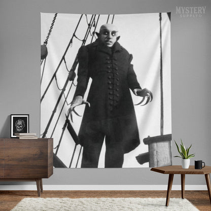 Nosferatu 1922 vintage horror monster vampire movie Dracula Count Orlok photo Tapestry Wall Hanging from Mystery Supply Co. @mysterysupplyco