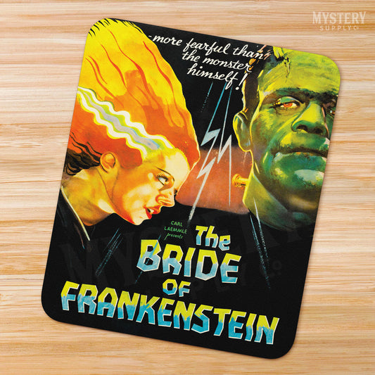 The Bride of Frankenstein 1935 Vintage Horror Monster Movie Mousepad / Office Decor / Desk Accessories / Horror Art