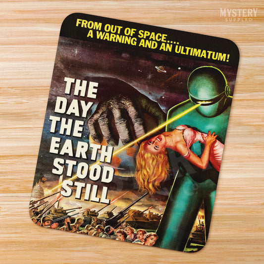 The Day the Earth Stood Still 1951 vintage science fiction robot movie mousepad office decor desk accessories from Mystery Supply Co. @mysterysupplyco