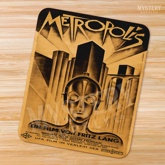 Metropolis 1927 Fritz Lang vintage science fiction sci-fi movie poster reproduction mousepad office decor desk accessories from Mystery Supply Co. @mysterysupplyco