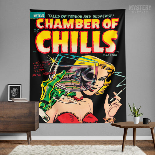 Chamber of Chills #19 vintage horror comic cover Tapestry Wall Hanging from Mystery Supply Co. @mysterysupplyco