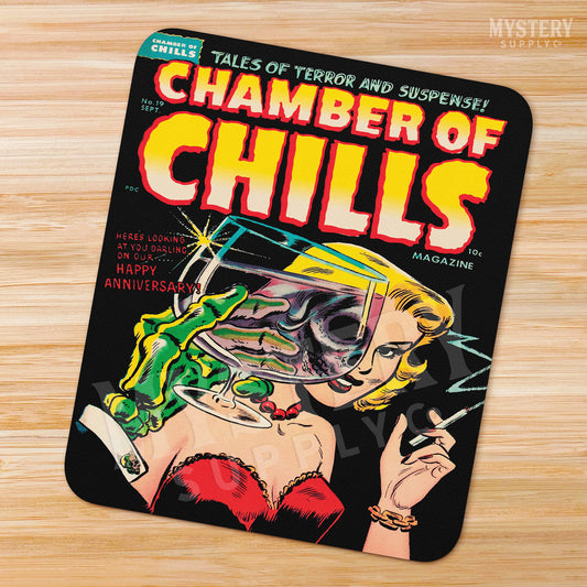 Chamber of Chills #19 vintage horror comic cover reproduction mousepad office decor desk accessories from Mystery Supply Co. @mysterysupplyco