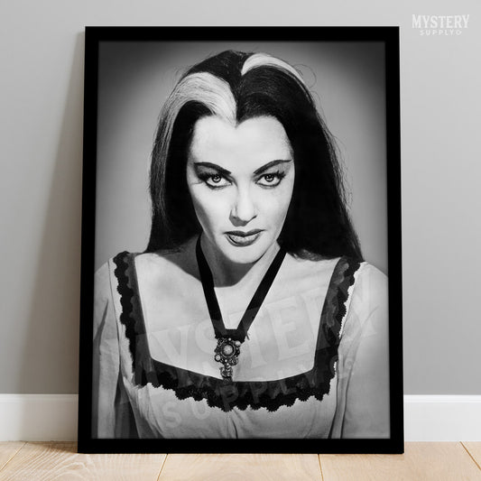 Lily Munster Yvonne De Carlo 1960s Vintage The Munsters Vampire Horror Monster Beauty Black and White Photo reproduction from Mystery Supply Co. @mysterysupplyco