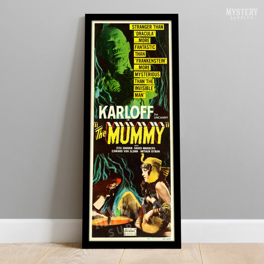 The Mummy vintage Boris Karloff horror monster movie poster reproduction from Mystery Supply Co. @mysterysupplyco