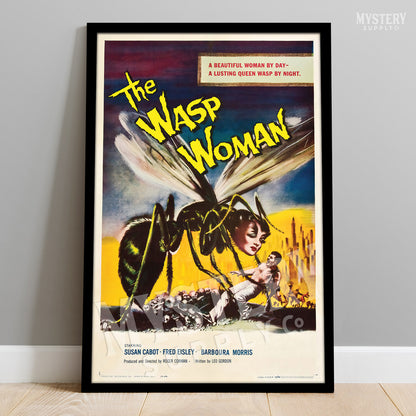 The Wasp Woman 1959 vintage science fiction Roger Corman movie poster reproduction from Mystery Supply Co. @mysterysupplyco