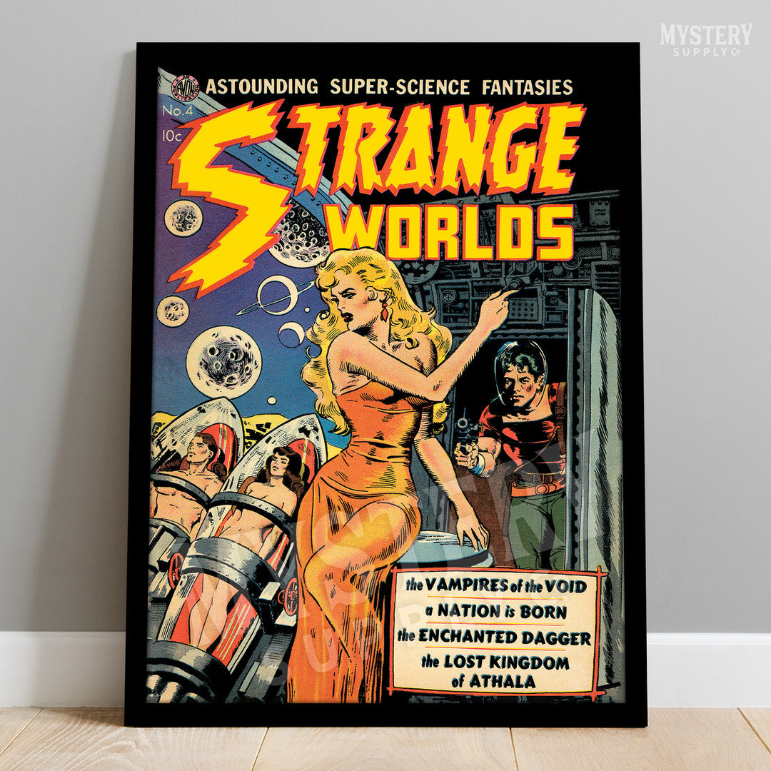 Strange Worlds #4 vintage comic cover reproduction from Mystery Supply Co. @mysterysupplyco