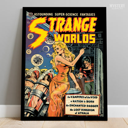 Strange Worlds #4 vintage comic cover reproduction from Mystery Supply Co. @mysterysupplyco