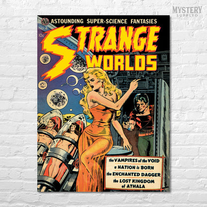 Strange Worlds #4 vintage comic cover reproduction from Mystery Supply Co. @mysterysupplyco
