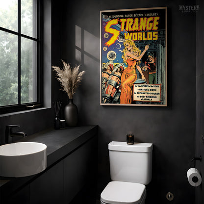 Strange Worlds #4 Vintage Science Fiction Comic Book Cover Art