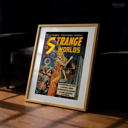 Strange Worlds #4 Vintage Science Fiction Comic Book Cover Art