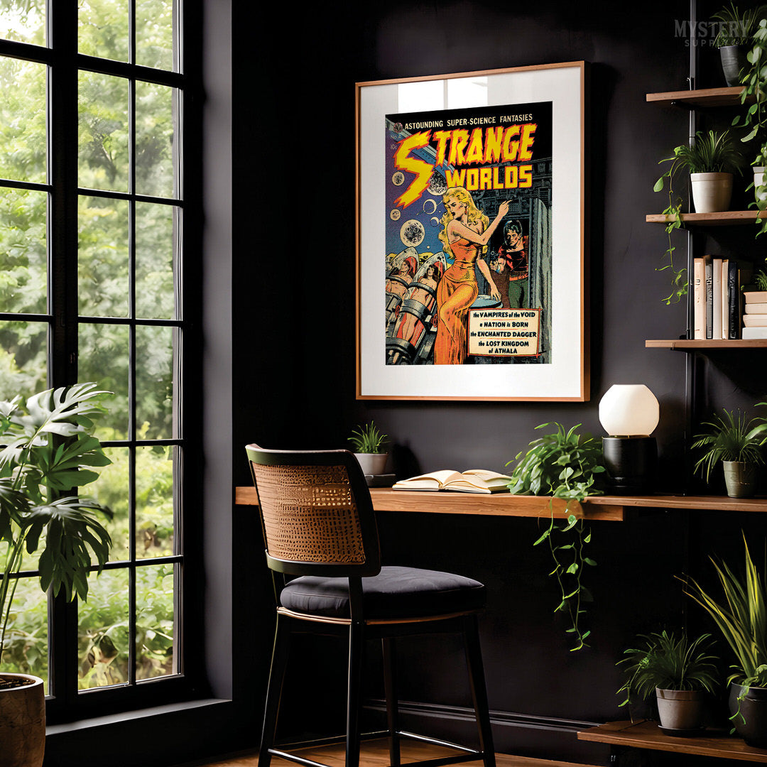 Strange Worlds #4 Vintage Science Fiction Comic Book Cover Art