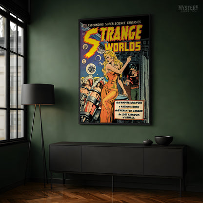 Strange Worlds #4 Vintage Science Fiction Comic Book Cover Art