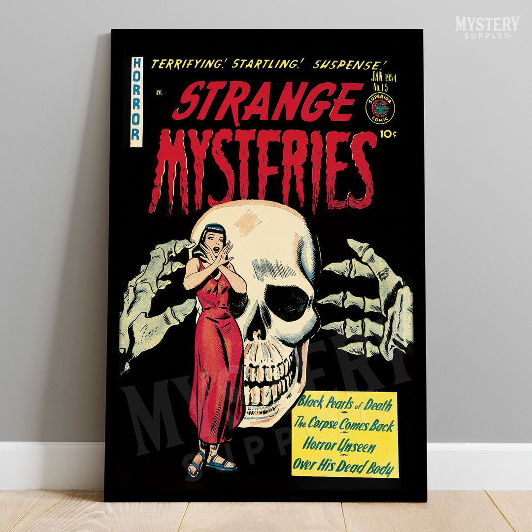 Strange Mysteries #15 vintage horror comic cover reproduction from Mystery Supply Co. @mysterysupplyco