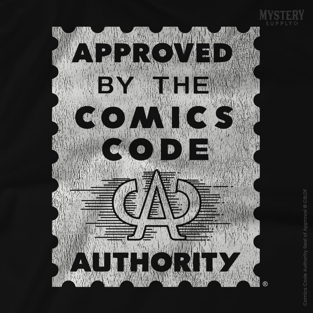 Approved by the Comics Code Mens Womens Unisex Officially Licensed vintage comic book T-Shirt from Mystery Supply Co. @mysterysupplyco