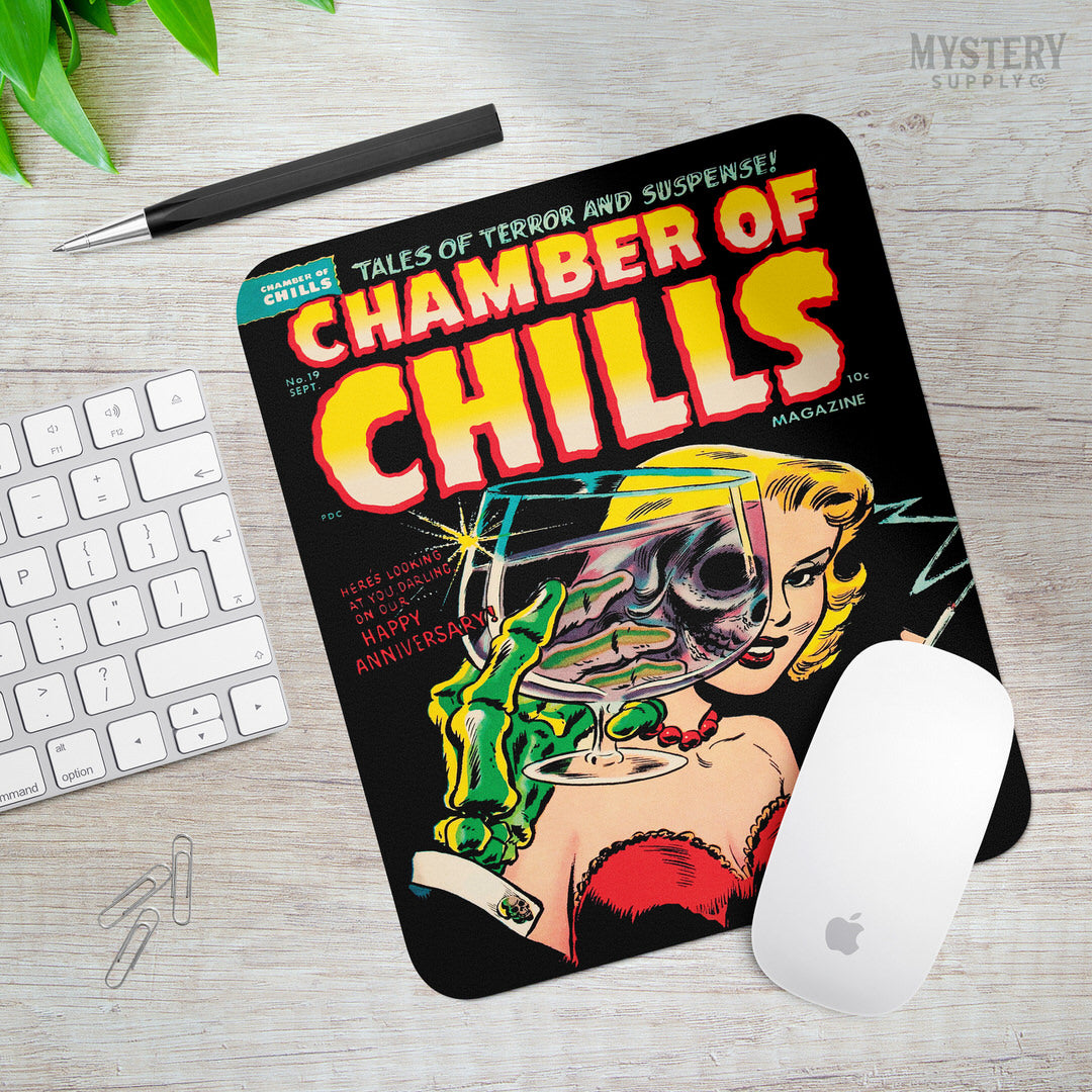 Chamber of Chills #19 vintage horror comic cover reproduction mousepad office decor desk accessories from Mystery Supply Co. @mysterysupplyco