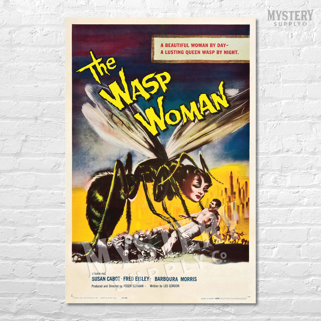 The Wasp Woman 1959 vintage science fiction Roger Corman movie poster reproduction from Mystery Supply Co. @mysterysupplyco