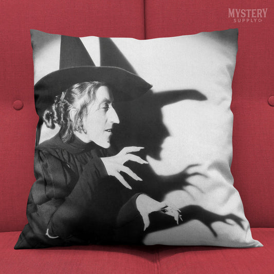 Wicked Witch of the West Wizard of Oz vintage double sided decorative throw pillow home decor from Mystery Supply Co. @mysterysupplyco