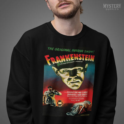 Frankenstein 1947 vintage horror monster movie poster reproduction Mens Womens Unisex Heavy Blend Crewneck Sweatshirt from Mystery Supply Co. @mysterysupplyco